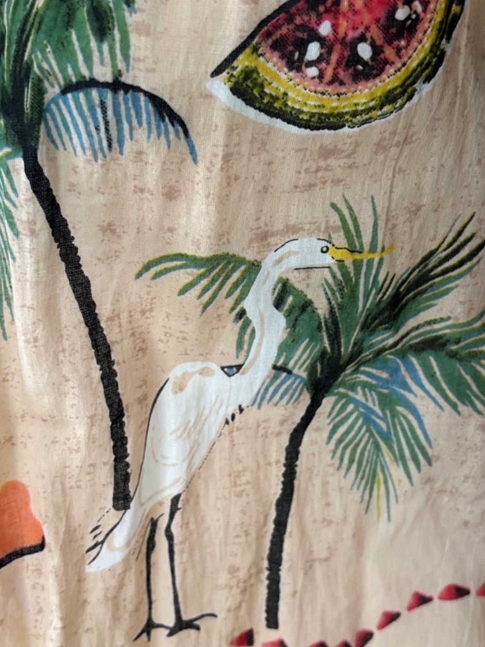 NWT True Destinations Cotton Fringed Tassel Neck Tropical Swim Cover Up Size S - Picture 14 of 14